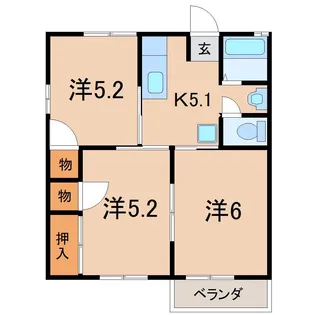 メゾンローズC【2階】の間取り