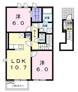 アンビエンテ南庄町 B【2階】の間取り