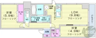 アルファスクエア中島公園【8階】の間取り