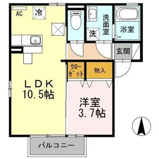 エクセレントヴィラ D棟【1階】の間取り