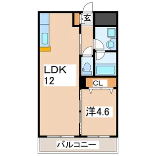 ビュークレスト京町【4階】の間取り