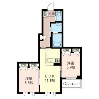 メゾン ド ルミナーレ【3階】の間取り