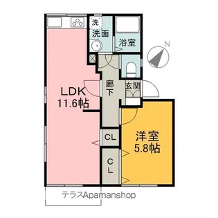 リエゾン高倉【1階】の間取り