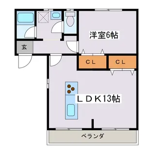 ミヤマハイツ【1階】の間取り