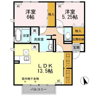 フェリオ コズカタ A【1階】の間取り