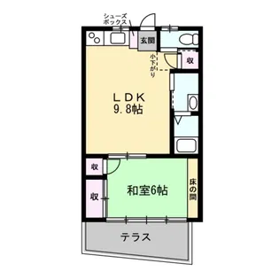 サンハイツ八代【1階】の間取り