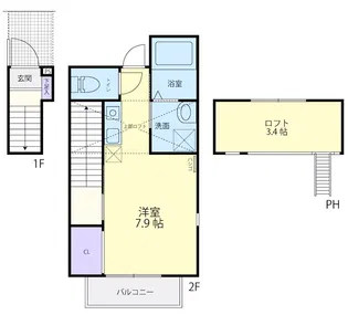 Casa Arietta(カーサアリエッタ)【2階】の間取り