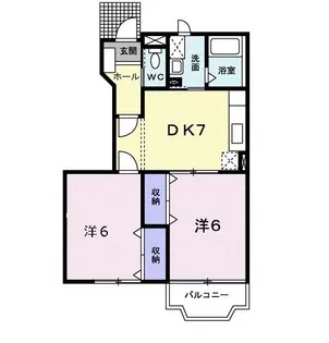 プリムヴェールC【1階】の間取り