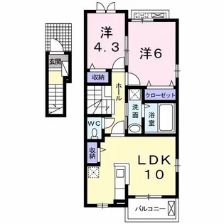 カルムI【2階】の間取り