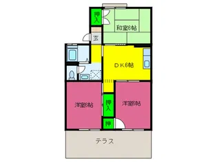 セジュールイーストリバー【2階】の間取り