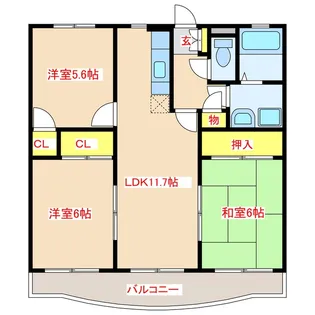 グランレーブ【3階】の間取り