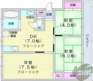 幸町コーポ【3階】の間取り
