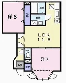 兵庫県加古川市野口町水足【アパート】の間取り