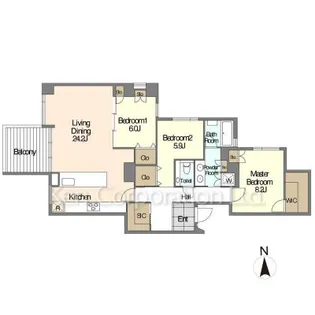 JOYLUXE THE RESIDENCE AKIYA【3階】の間取り