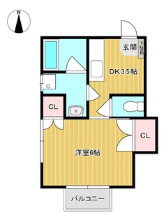 門前中浜ハイツ【1階】の間取り