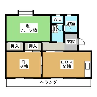 有賀ハイツ【2階】の間取り