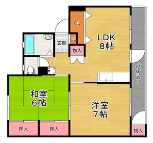 2LDKの間取り画像