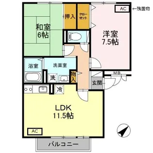 Thick Forest B棟【3階】の間取り