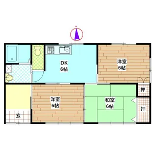 鹿児島県曽於市末吉町二之方【一戸建】の間取り
