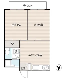 こぐまハイツ(坂出)【2階】の間取り