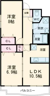 新潟県新潟市秋葉区あおば通2【マンション】の間取り