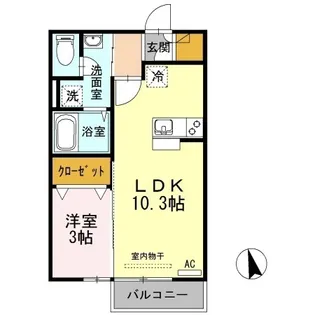 リビングタウン高松中央 B棟【2階】の間取り