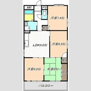 グランデ松蔭【4階】の間取り
