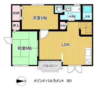 メゾンドパルラメント【2階】の間取り