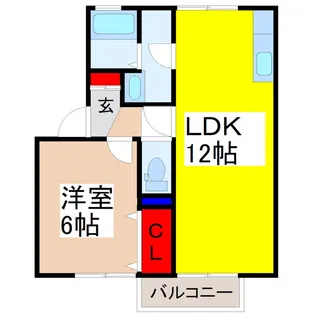 メゾン森PartVII・VIII【1階】の間取り