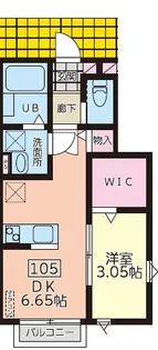 1DKの間取り画像