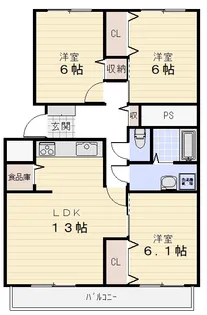 MESSAGE桜橋 南棟【3階】の間取り