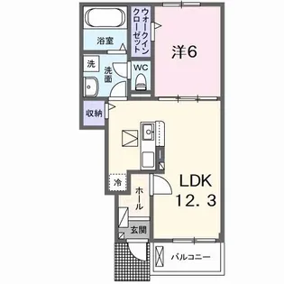 クララボージャ B【1階】の間取り