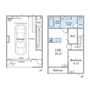 プレミアムガレージ陽東【2階】の間取り