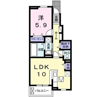 アンソレイエ【1階】の間取り