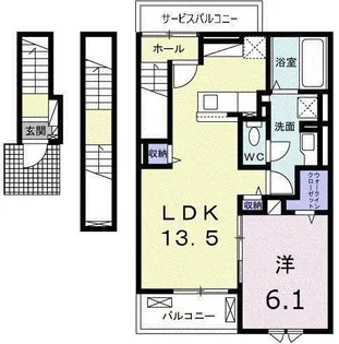 中田町アパート【3階】の間取り