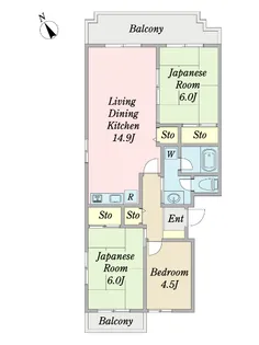 キャッスルメジェール東みずほ台【5階】の間取り