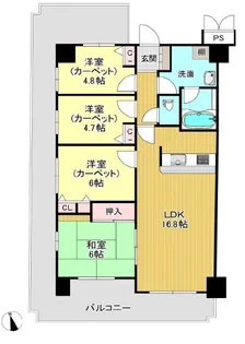 大阪府大阪市城東区新喜多東2【マンション】の間取り