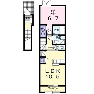アゼイリア【2階】の間取り