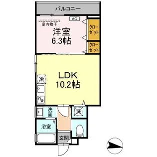 メロディア寿【1階】の間取り