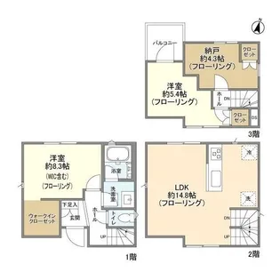 東京都新宿区西落合2【一戸建】の間取り