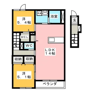ハピネス辻 A【2階】の間取り