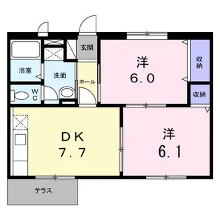 メゾンシャルマン【2階】の間取り