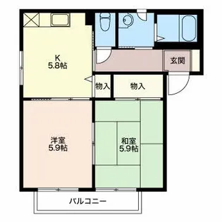 グリーンハウス B【2階】の間取り