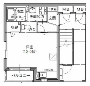 プティ シャンブル【1階】の間取り
