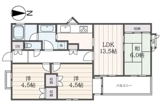 藤和ライブタウン東希望ヶ丘【2階】の間取り