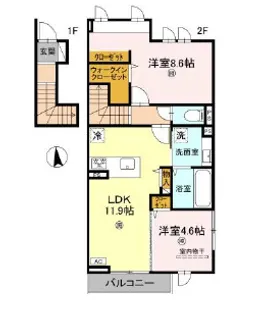 竜田テラス【2階】の間取り