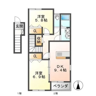 クイットネス・ナカ【2階】の間取り