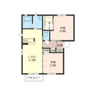 ラウンドパディーB【2階】の間取り