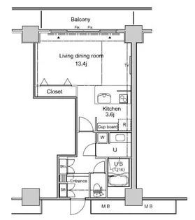 パシフィックロイヤルコートみなとみらいアーバンタワー【19階】の間取り