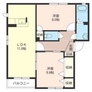 サンクゼールII【2階】の間取り